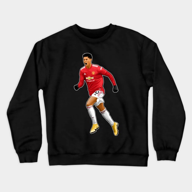 Marcus Rashford #10 Score Crewneck Sweatshirt by RunAndGow